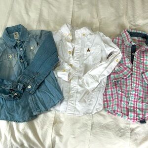 Toddler boy size 4 button up long sleeve bundle